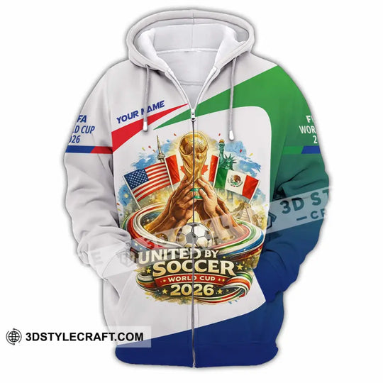 Unisex Shirt - Custom United By Soccer World Cup 2026 3D Shirt style option 3