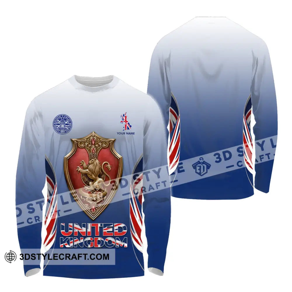 Unisex Shirt - Custom United Kingdom 3D Shirt Long Sleeve Shirt / S T-shirt