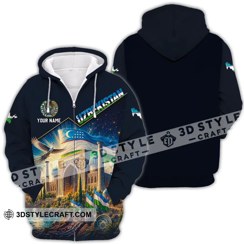 Unisex Shirt - Custom Uzbekistan Shirt - Zipper Hoodie / S - T-shirt