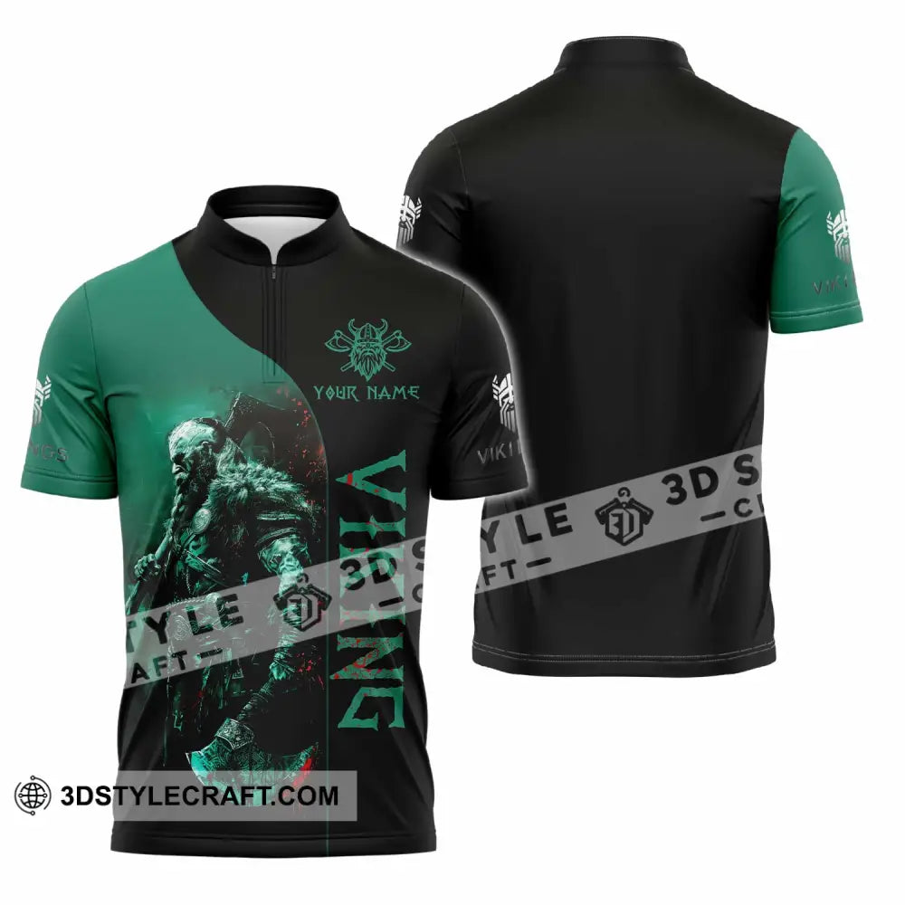 Unisex Shirt Custom Viking Shirt Zipper Polo Shirt / S T shirt