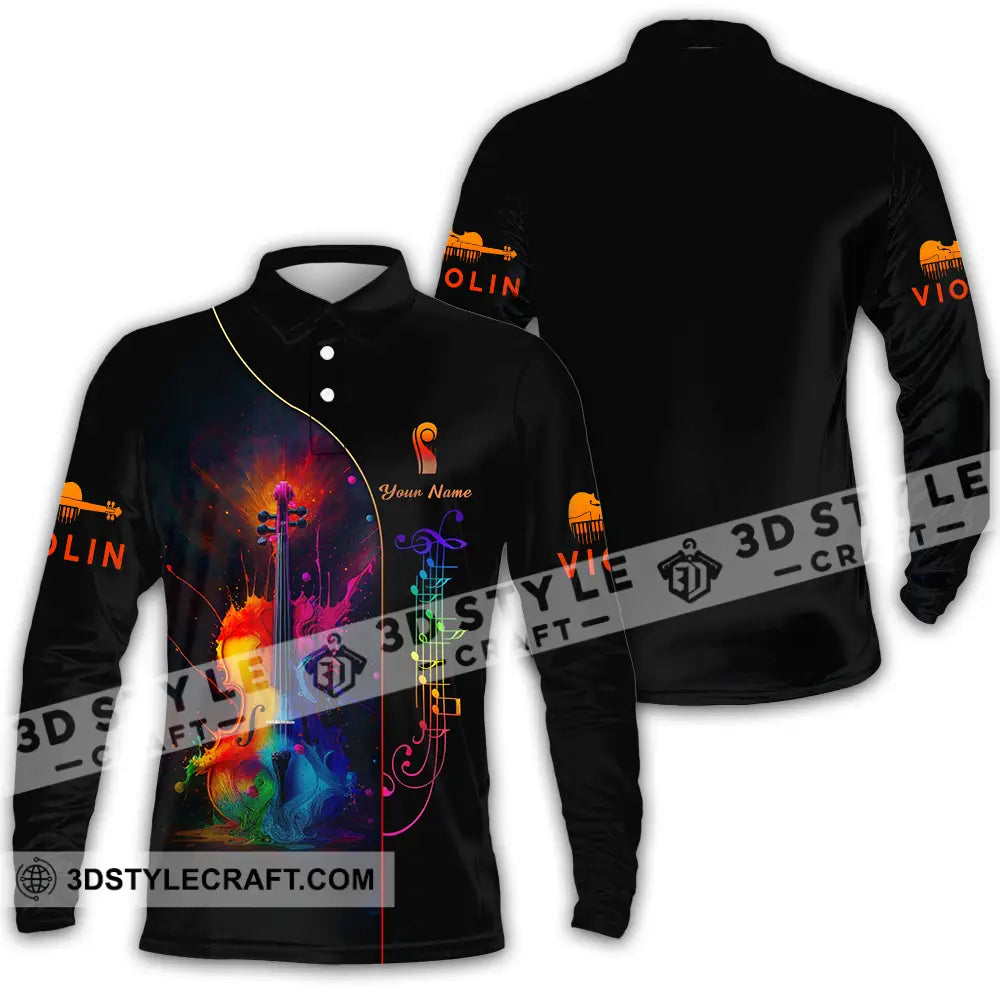 Unisex Shirt Custom Violin Lover Shirt Long Sleeve Polo / S T shirt