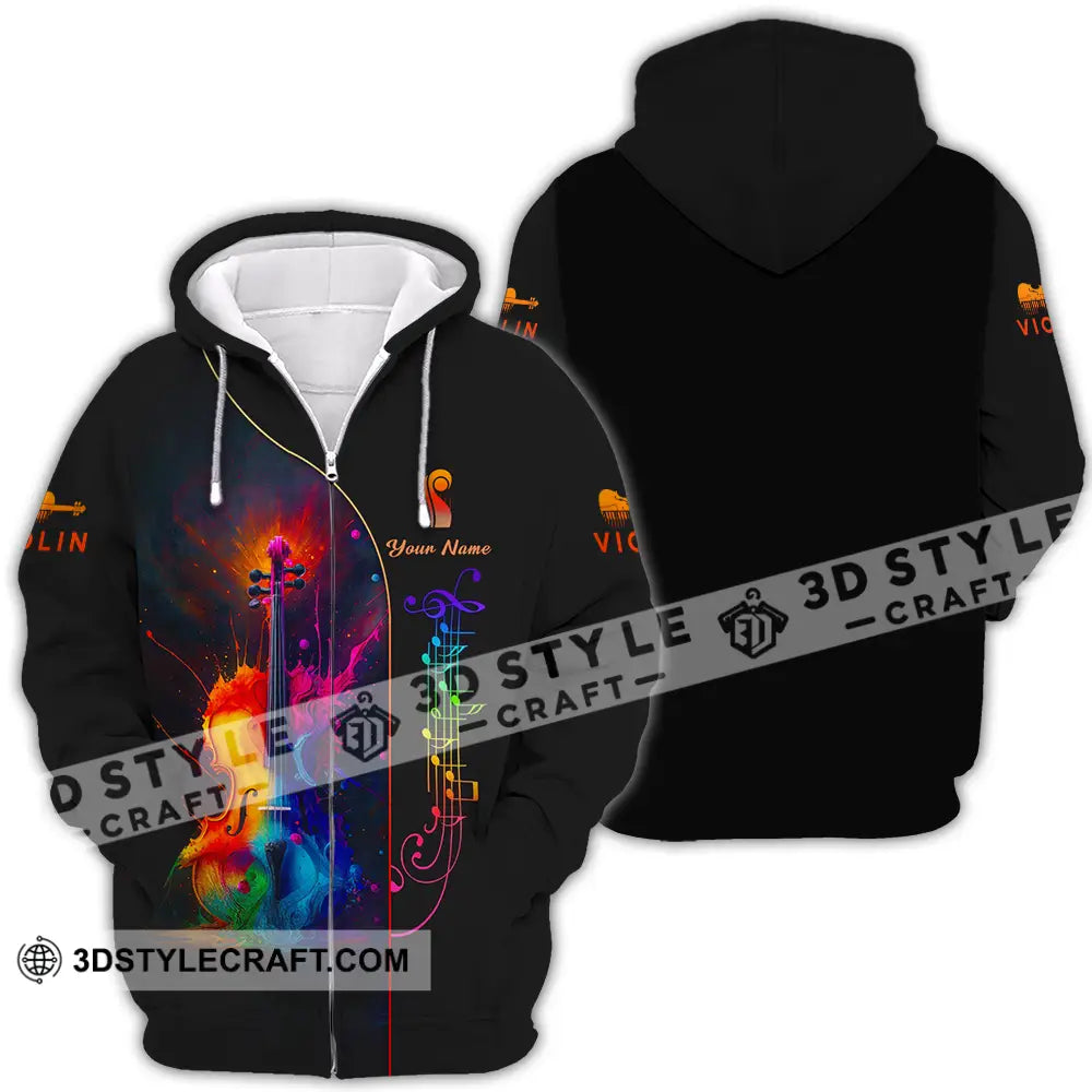 Unisex Shirt Custom Violin Lover Shirt Zipper Hoodie / S T shirt