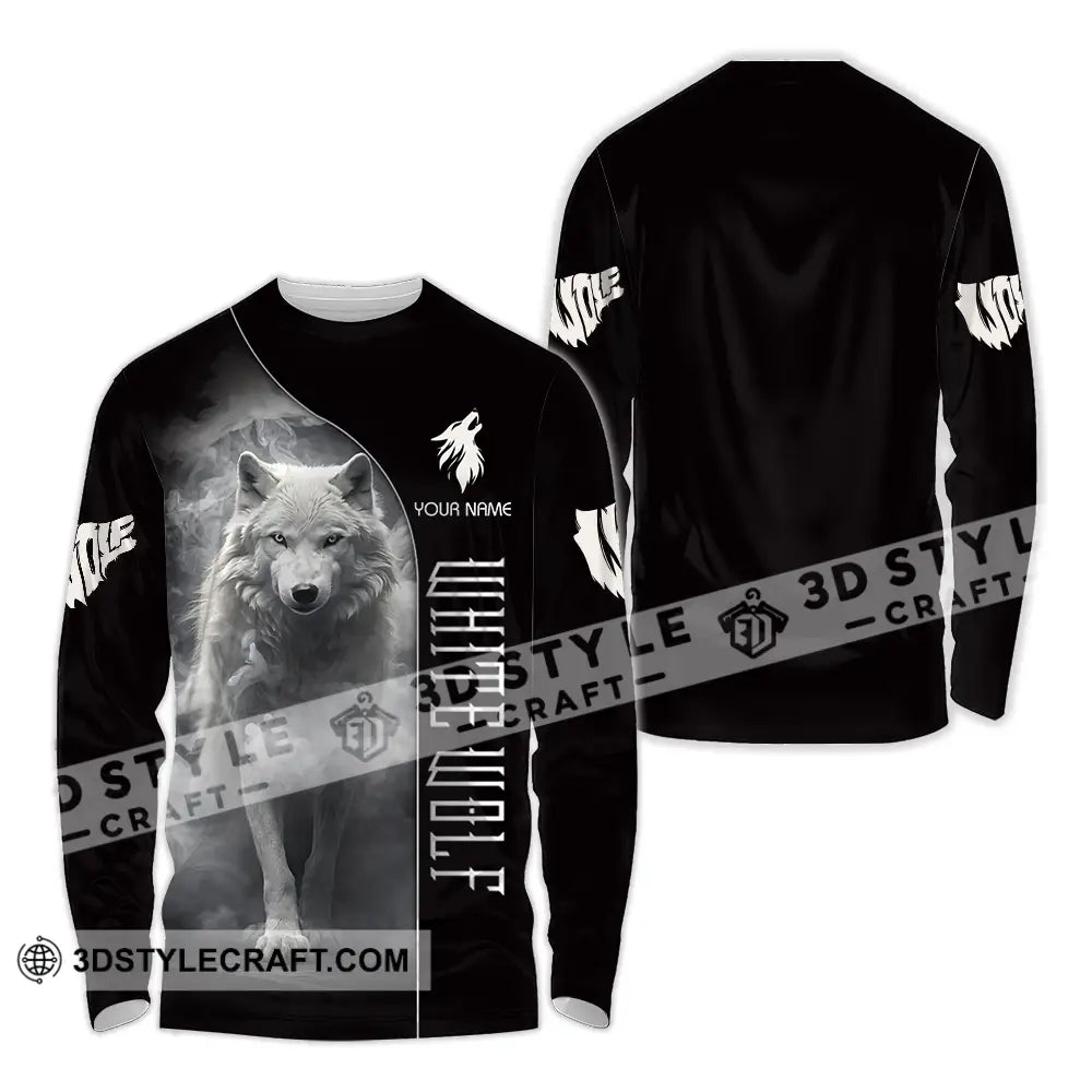Unisex Shirt - Custom White Wolf 3D Shirt Long Sleeve Shirt / S T-shirt