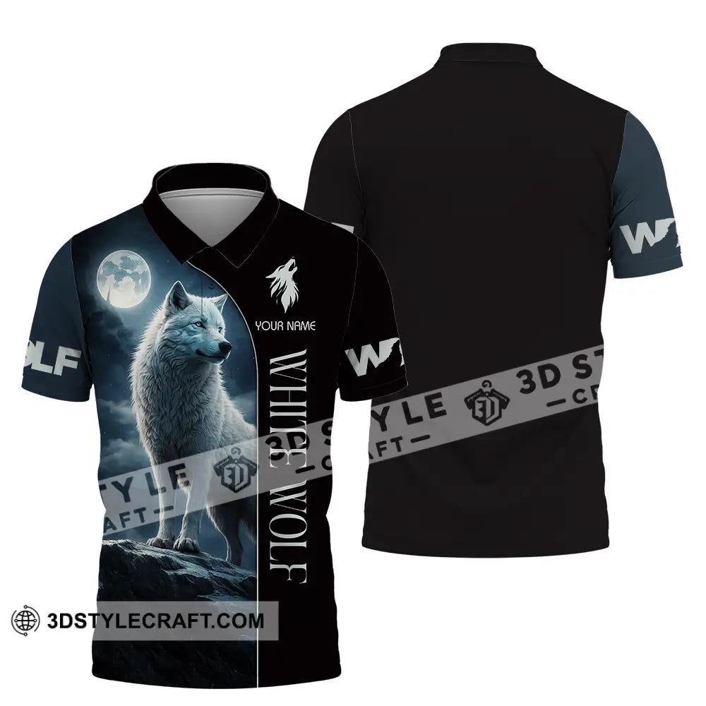 Unisex Shirt - Custom White Wolf 3D Shirt Polo Shirt / S T-shirt