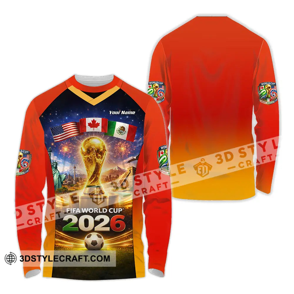 Unisex Shirt - Custom World Cup 2026 3D Shirt Long Sleeve Shirt / S T-shirt