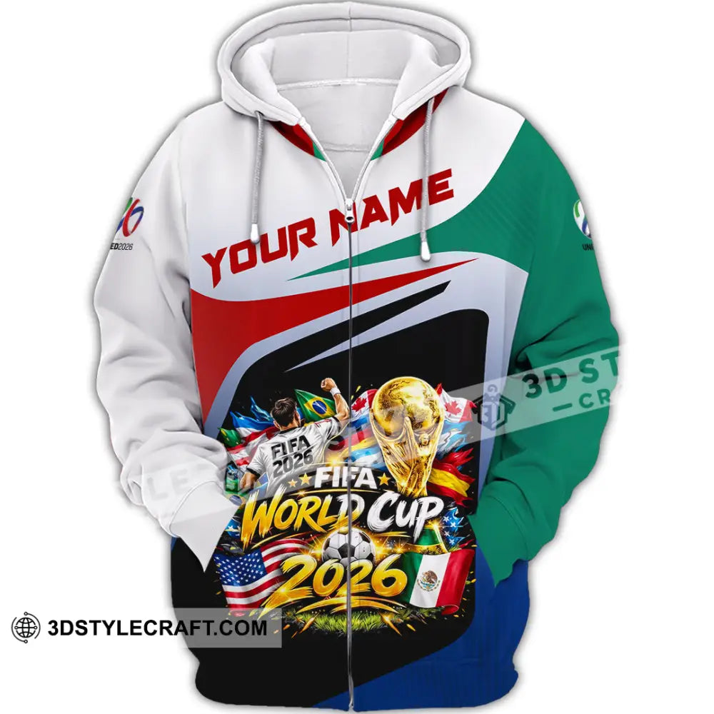 Unisex Shirt - Custom World Cup 2026 3D Shirt - Zipper Hoodie / S - T-shirt