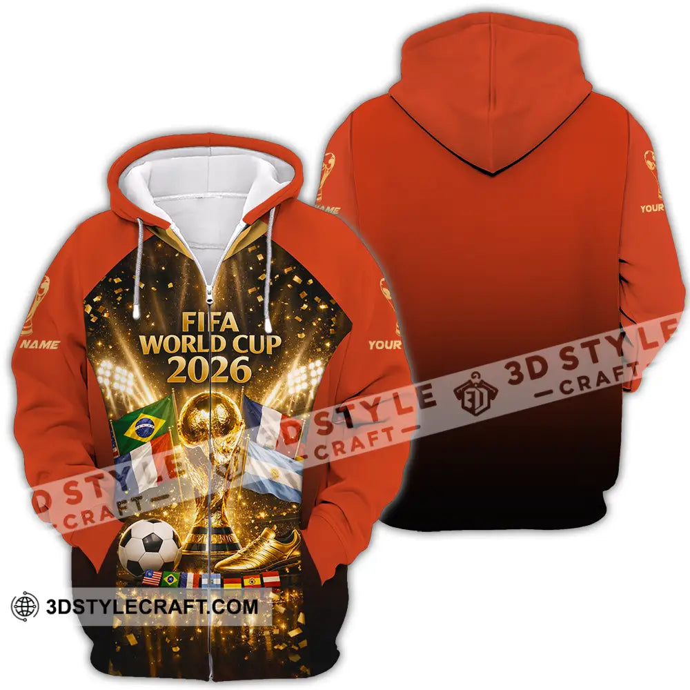 Unisex Shirt - Custom World Cup 2026 3D Shirt Zipper Hoodie / S T-shirt