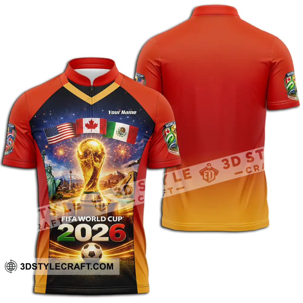 Unisex Shirt - Custom World Cup 2026 3D Shirt Zipper Polo Shirt / S T-shirt