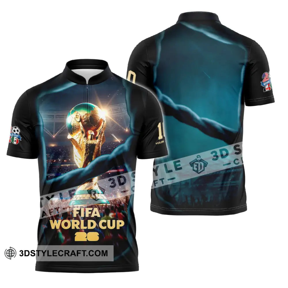 Unisex Shirt - Custom World Cup 2026 3D Shirt Zipper Polo Shirt / S T-shirt