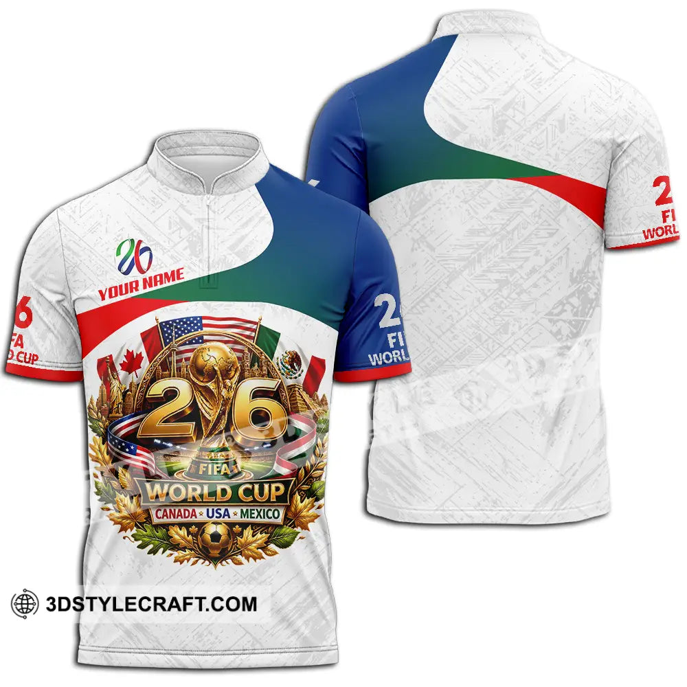Unisex Shirt - Custom World Cup 2026 3D Shirt - Zipper Polo Shirt / S - T-shirt