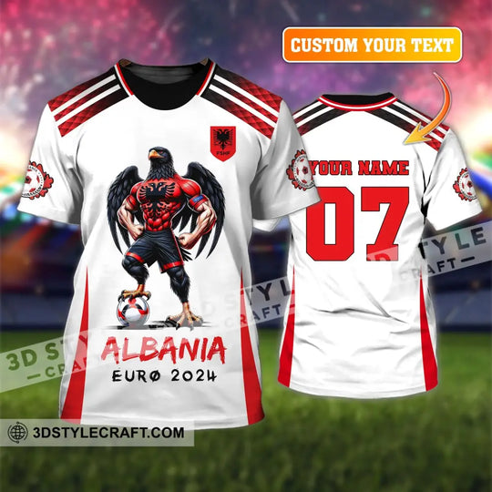 Unisex Shirt, Euro 2024 Shirt, Custom Name and Number Albania Football Shirt, Albania Football Polo Long Sleeve Shirt style option 1