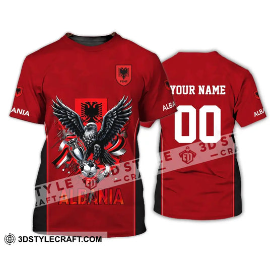 Unisex Shirt, Euro 2024 Shirt, Custom Name and Number Albania Football Shirt, Albania Football Polo Long Sleeve Shirt style option 3