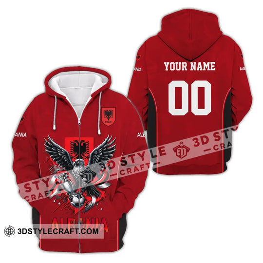 Unisex Shirt, Euro 2024 Shirt, Custom Name and Number Albania Football Shirt, Albania Football Polo Long Sleeve Shirt style option 4