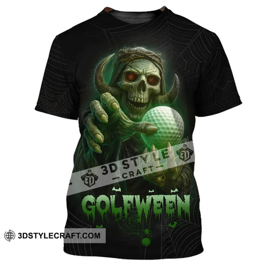 Unisex Shirt - Hello Darkness Skeleton, Funny Skull Golf, Golfween Halloween, Golf Player Shirt style option 1