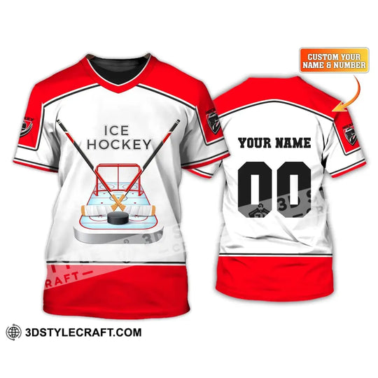 Unisex Shirt, Ice Hockey Shirt, Custom Name and Number T-Shirt, Ice Hockey Polo, Gift for Ice Hockey Player style option 1