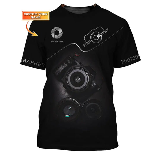 Unisex Shirt, Photographer Shirt, Custom Name - T-shirt For Photographers style option 1