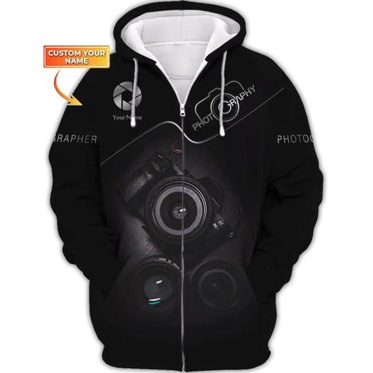 Unisex Shirt, Photographer Shirt, Custom Name - T-shirt For Photographers style option 2