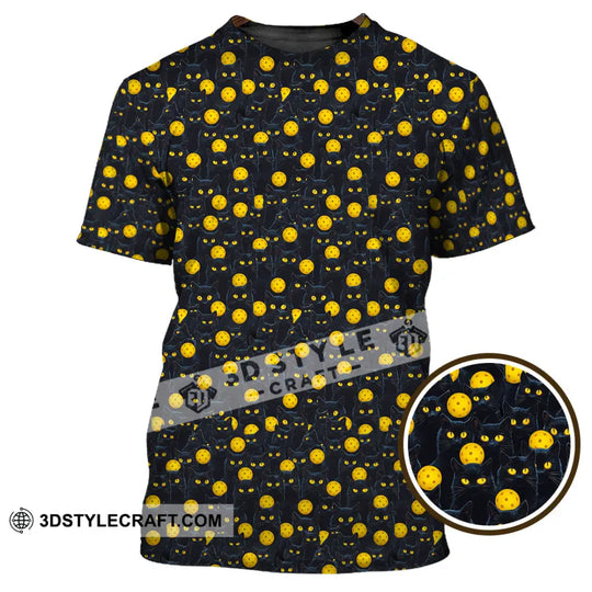 Unisex Shirt - Pickleball Halloween, Black Cat Shirt style option 1