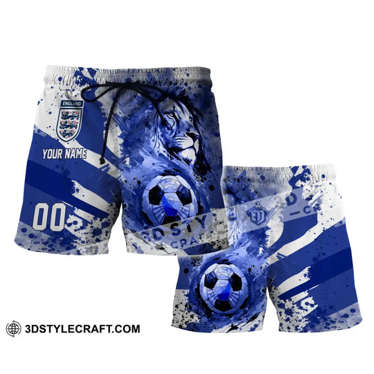 Unisex Short Pants - Custom Name And Number Short Pants, England National Team Lion Ball style option 2
