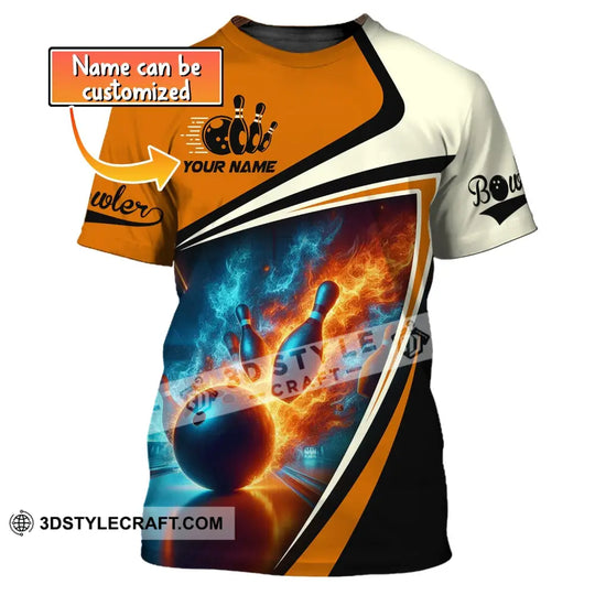 Unisex T-Shirt, Custom Name Bowling Polo Shirt, Bowler T-Shirt, Shirt For Bowling Lovers style option 2