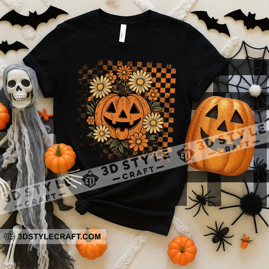 Unisex T-Shirt - Retro Halloween Ghost Pumpkin T-Shirt, Halloween Collectible Gift style option 1