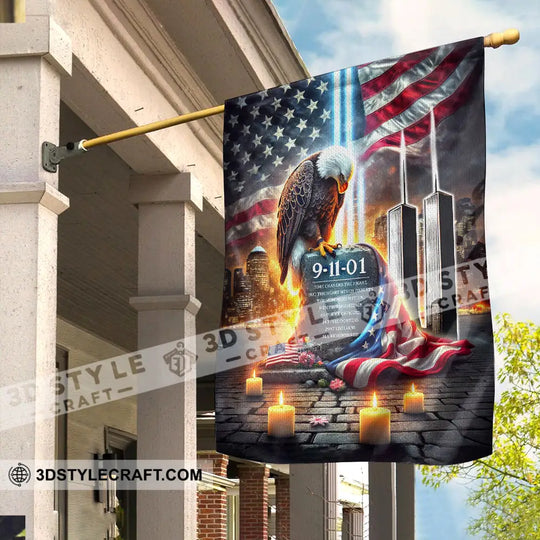 United States Flag, Fireman 911 Memorial - American Memorial Flag style option 3