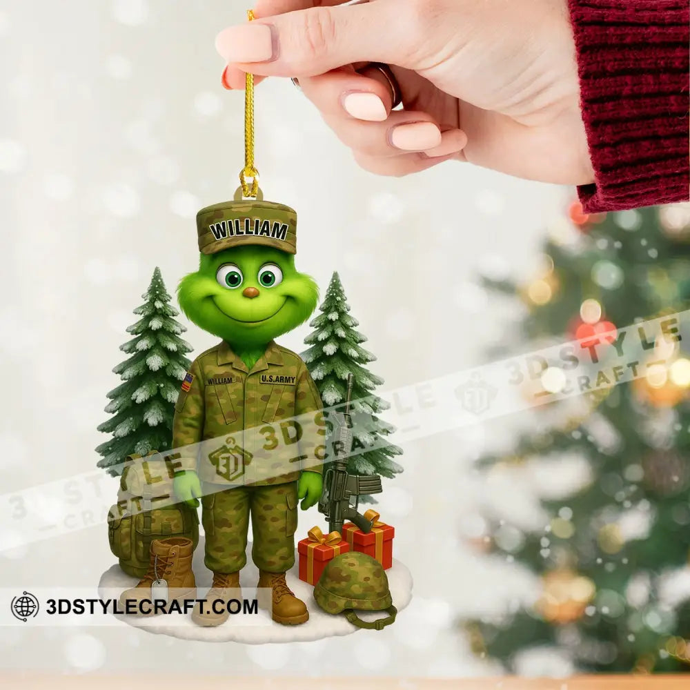 US Army Home Decor Christmas Ornament Personalized Ornament Ornament