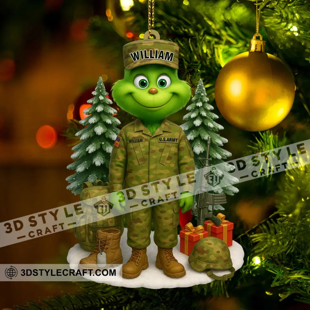 US Army Home Decor Christmas Ornament Personalized Ornament Ornament