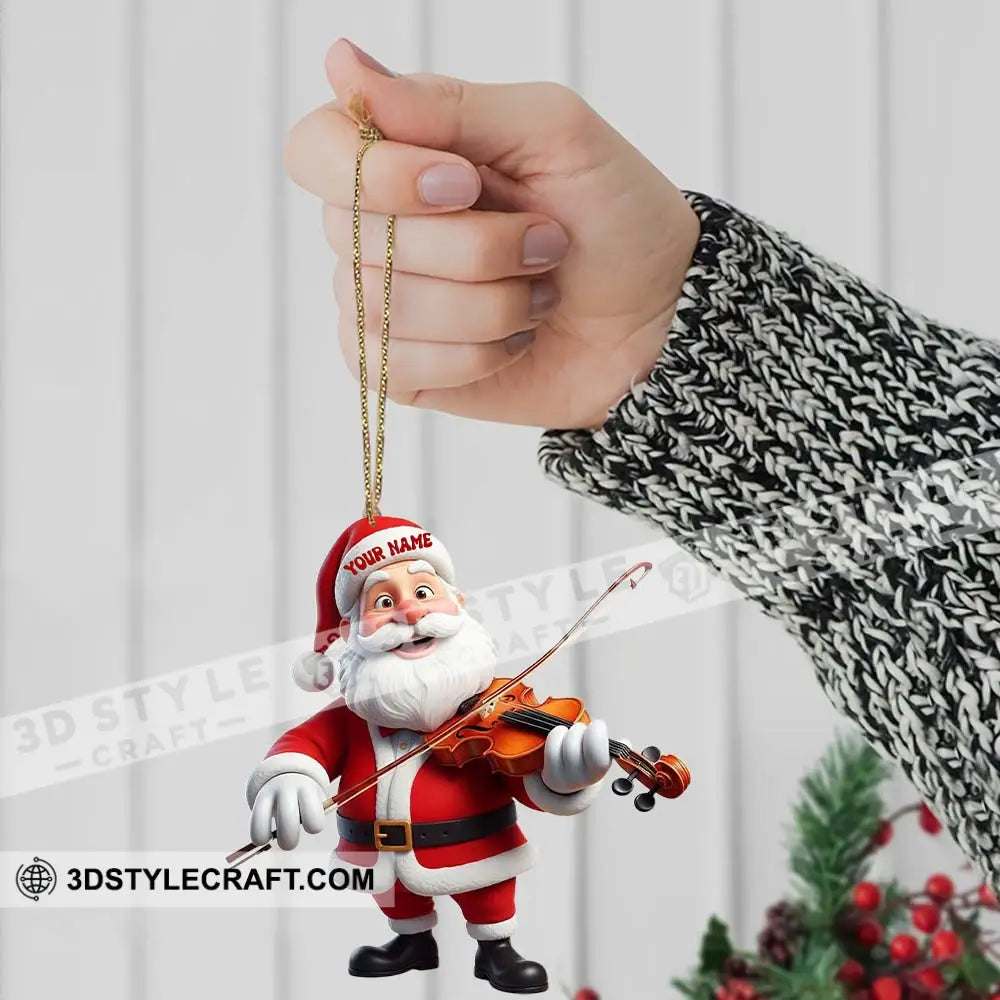 Violin Santa Christmas Home Decor Christmas Ornament Personalized Ornament Ornament