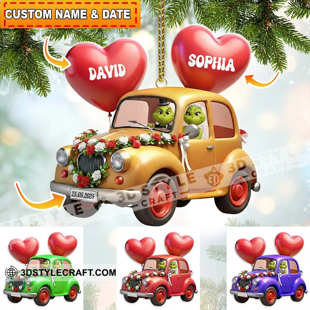 Wedding Car Home Decor Christmas Ornament Personalized Ornament 3.54’’ / 1 Ornament Ornament