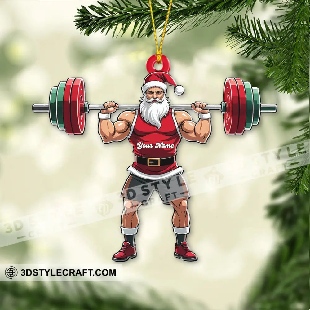 Weightlifting Santa Home Decor Christmas Ornament Personalized Ornament Ornament