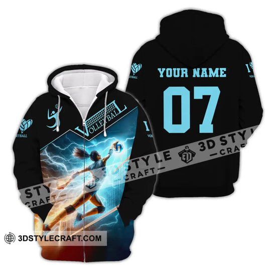 Woman Shirt, Custom Name and Number Volleyball T-Shirt, Volleyball Hoodie Long Sleeve Shirt , Gift for Volleyball Lovers style option 3