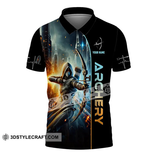 Woman Shirt, Custom Name Archer Shirt, Archery Polo Long Sleeve, Archer Gift style option 4