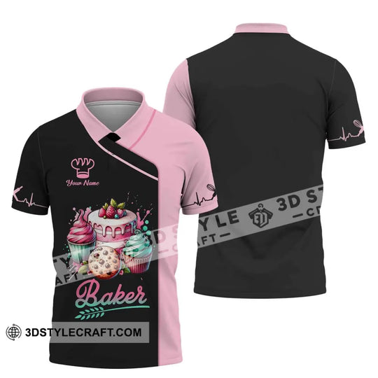 Woman Shirt, Custom Name Baker Shirt, Bakery Uniform Shirt, Bakery Chef, Baking Lovers Gift style option 4