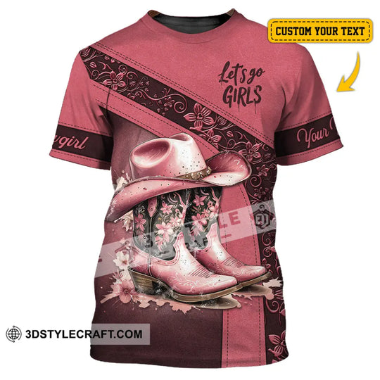 Woman Shirt, Custom Name Cowgirl T-Shirt, Let's Go Girl, Cowgirl Hoodie Long Sleeve Shirt, Western Shirt style option 1