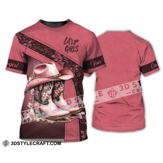 Woman Shirt, Custom Name Cowgirl T-Shirt, Let's Go Girl, Cowgirl Hoodie Long Sleeve Shirt, Western Shirt style option 2