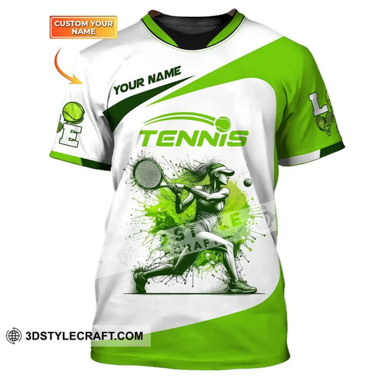 Woman Shirt, Custom Name Shirt for Tennis Player, Tennis T-Shirt, Tennis Lover Gift, Tennis Player Apparel style option 1