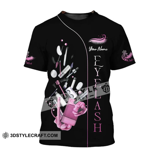 Woman Shirt, Custom Name Makeup Artist Shirt, Eyelash Makeup T-Shirt style option 2