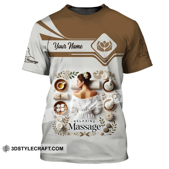 Woman Shirt, Custom Name Massage Therapist Shirt, T-Shirt for Massage Therapists, Massage Therapists Uniform style option 2