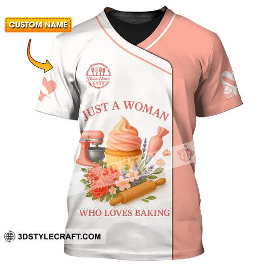 Women Shirt - Custom Just A Woman Who Love Baking Shirt style option 1