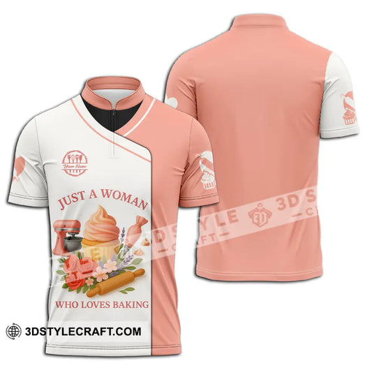 Women Shirt - Custom Just A Woman Who Love Baking Shirt style option 2
