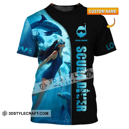 Women Shirt - Custom Love Scuba Diving Shirt For Diver style option 1