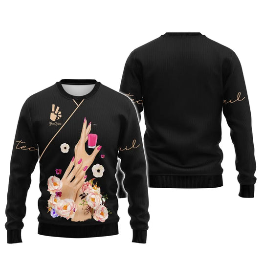 Women Shirt, Nail Technician Shirt, Nail Tech Hoodie, Nail Tech Sportwear style option 3